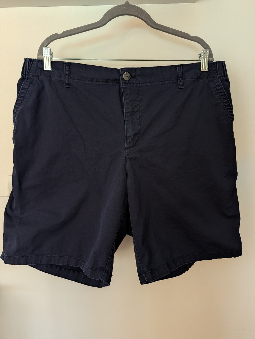 Old Navy Women's XL OG Chino Cotton Woven Shorts Navy Blue 9" Inseam Modest